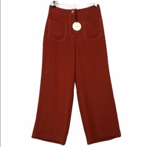 Tularosa 💯 % Viscose NWT Women’s Red Orange Wide Leg Pants S